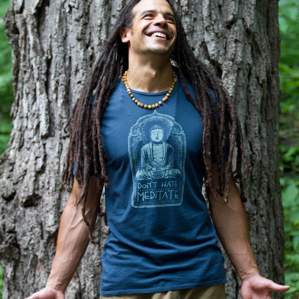 NWT Meditate Buddha Organic Unisex T-Shirt-Asstd Sizes